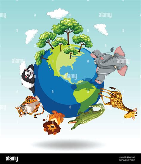 Wild Animals Around The World Stock Vector Image And Art Alamy