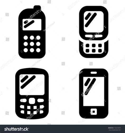 Mobile Phone Icons Stock Vector 110273570 Shutterstock
