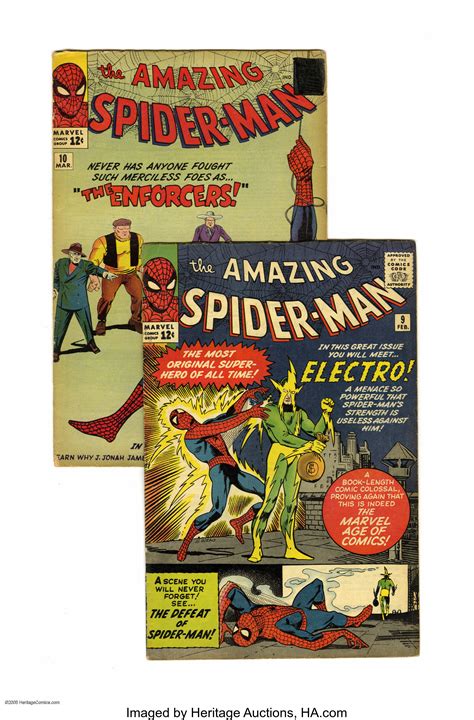 The Amazing Spider Man 9 And 10 Group Marvel 1964 Two Fiendish