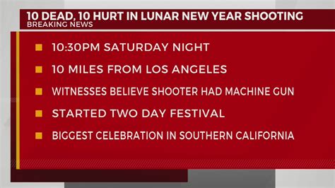 10 Dead 10 Injured In Lunar New Year Shooting Wkrn News 2