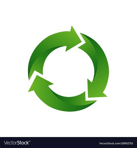 Recycle Arrow Symbol Means Using Recycled Vector Image