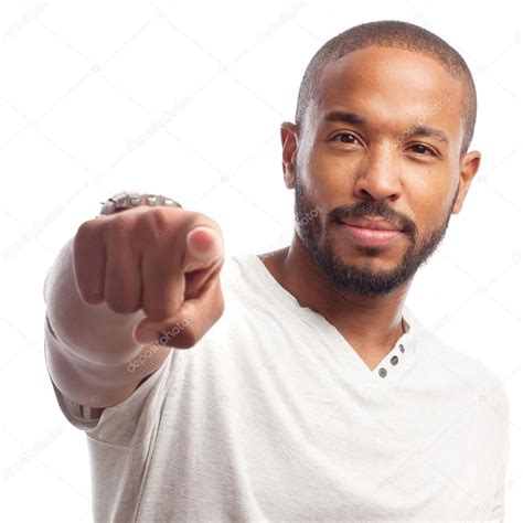 Young Cool Black Man Pointing You — Stock Photo © Kues 62171495