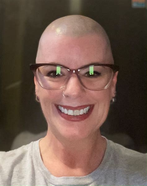 Shiny and smiley! | Bald girl, Girls with shaved heads ...
