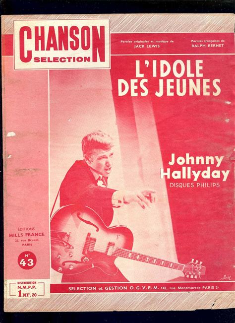 Johnny Hallyday Partition De Musique L Idole Des Jeunes Par
