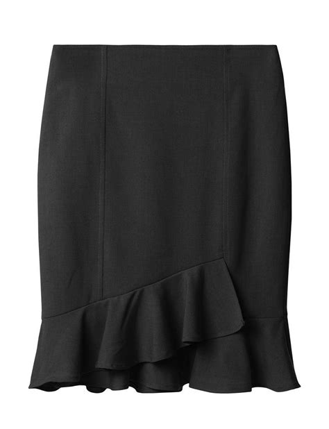 le3no womens fitted high waisted ruffle pencil office midi skirt with stretch office midi skirt