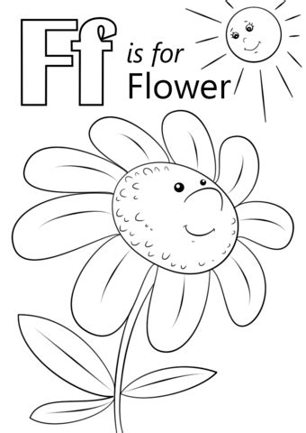 Letter f coloring pages, worksheets and posters. Letter F is for Flower coloring page | Free Printable ...
