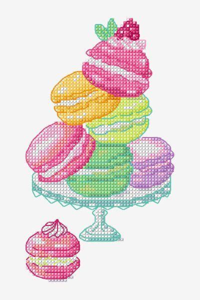 So finden sie kreuzstichvorlagen kostenlos im internet. Macarons - pattern - Free Cross Stitch Patterns in 2020 | Kostenlose kreuzstichmuster ...
