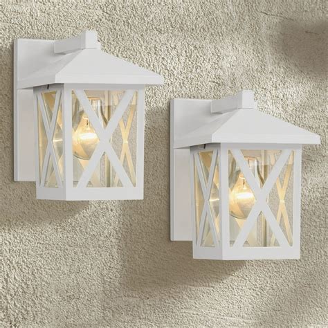John Timberland Country Cottage Outdoor Wall Light Fixtures Set Of 2