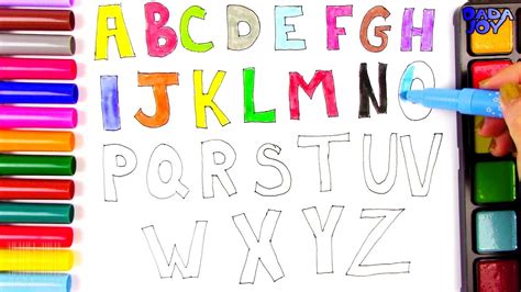 Abecedario En Español Para Niños Dibujando Y Coloreando El Alfabeto