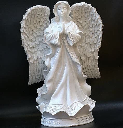 Praying Angel White Resin Statue