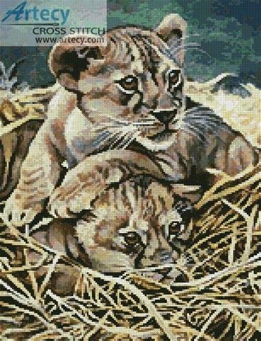 The pattern can be used for any size fabric. Young Princes Cross Stitch Pattern lion