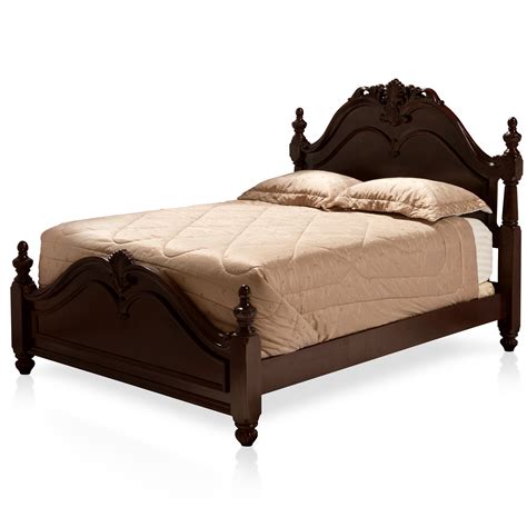 Furniture Of America Leonora Wood Panel Bed Queen Cherry Walmart