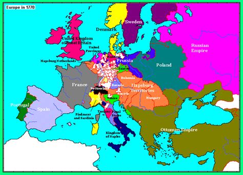 Europe In 1770 From Europe Europe