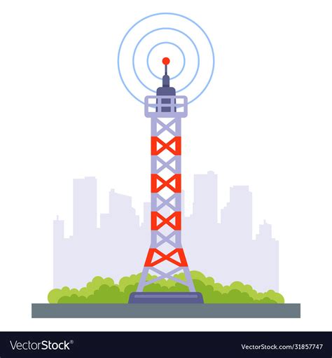 Telecommunication Tower A Falling Signal Vector Image