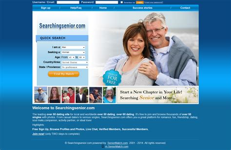 Seniormates has all the bells and whistles of a standard dating site — the only big difference is it caters specifically to singles over 50. Online Over 50 Dating Site SearchingSenior.com Releases An ...