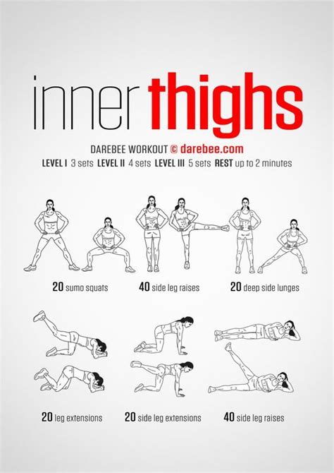 The best leg workout exercises without weights side lunges: Inner Thighs Workout … | Inner thigh workout, Thigh ...