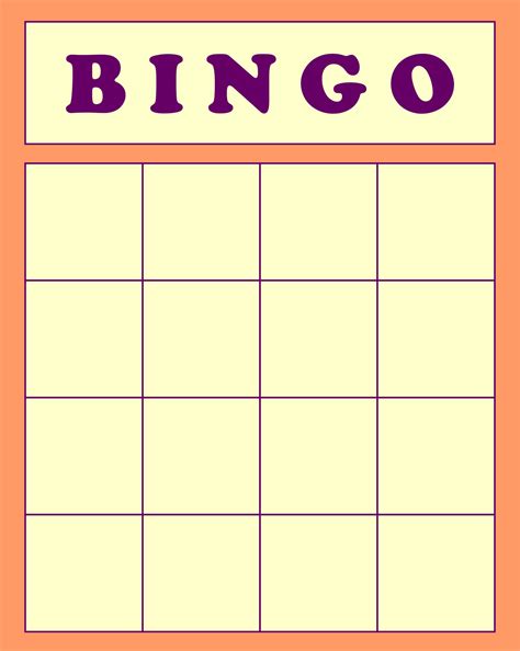 Blank Bingo Board Printable Printable Template