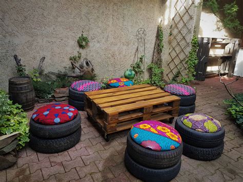 Easy Tire Poufs Recyclart Outdoor Patio Decor Patio Decor Tire