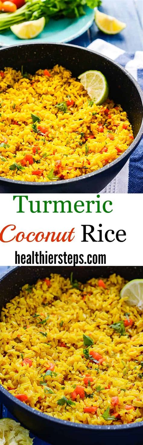 (add salt based on the flavor and make sure you don't add excess salt). Turmeric Coconut Rice - Healthier Steps