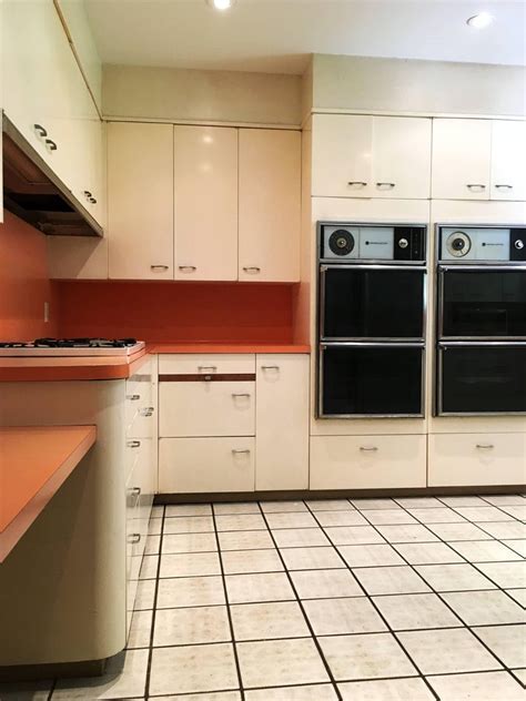 • get a bright, modern look • cabinets ship next day. Entire St. Charles, 1960s, Mid-Century Modern Kitchen and ...