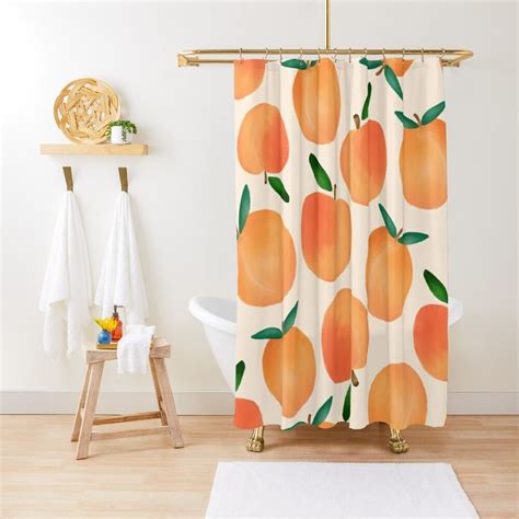 Peachy Aesthetic Sunny Vibes Shower Curtain By Zorana Stevanovic