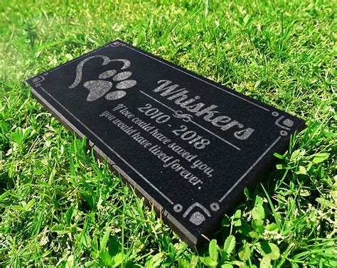 It features a rectangular shape, although due to the nature of the stone, sizes, shapes, colors and thickness will vary. Pet Grave Marker Personalized Dog Paw Heart Pet Headstones ...