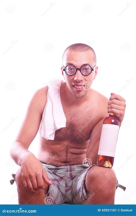 Drunk Nerd Guy In Eyeglasses Stock Image Image Of Glasses Holiday