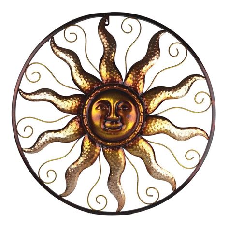 Metal sun and moon wall art indoor outdoor aluminum | etsy. Sun Wall Art 25 in. Steel Bronze Sun Decorative Wall Art ...