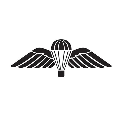 Parachute With Wings Or Parachutist Badge Used By Parachute Regiment In