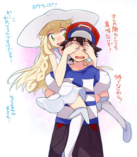 Lillie And Ash Ketchum Pokemon And More Drawn By Satopoppo Danbooru