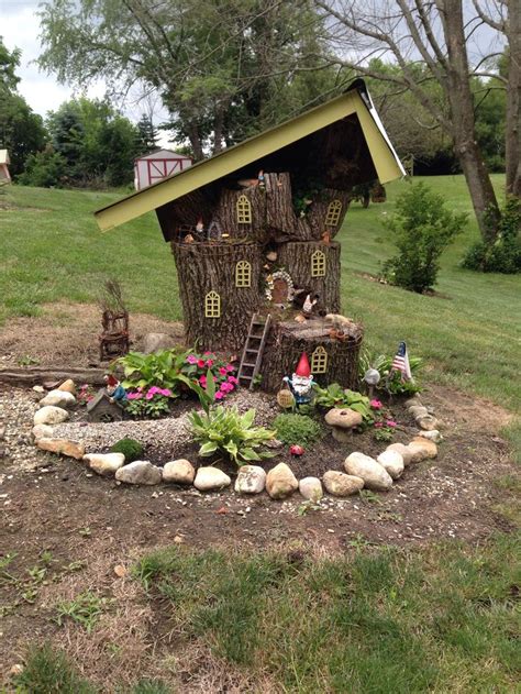 My Fairygnome House I Made Fairy Tree Houses Fairy Garden Diy