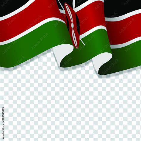 Waving Flag Of Kenya Illustration Of Wavy Kenya Flag For National Day