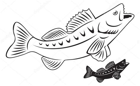 Use the fish shapes as a pattern or stencil, or color and decorate them. Outline of perch fish — Stock Vector © kvasay #69652039