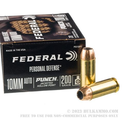 20 Rounds Of Bulk 10mm Ammo By Federal 200gr Jhp