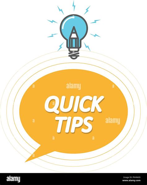 Tips And Tricks Symbol Quick Tips Icon With Light Bulb Speech Bubble