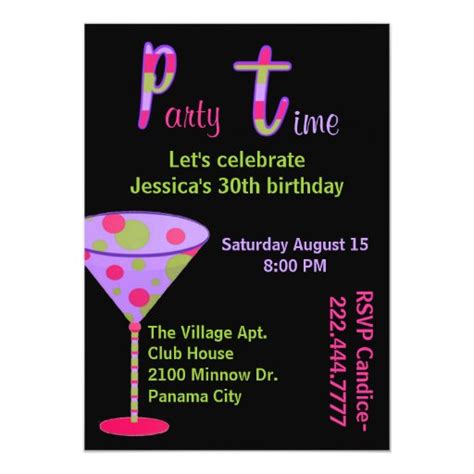 Colorful Fun Adult Birthday Party Invitation Zazzle