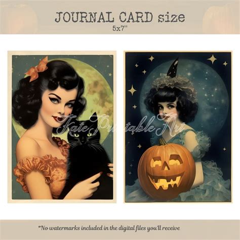 Vintage Halloween Postcards Spooky Halloween Junk Journal Etsy