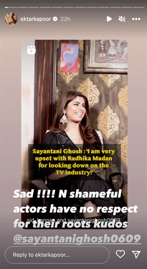 Ekta Kapoor Calls Radhika Madan S Comment On Tv World ‘sad And Shameful’ Bollywood Hindustan