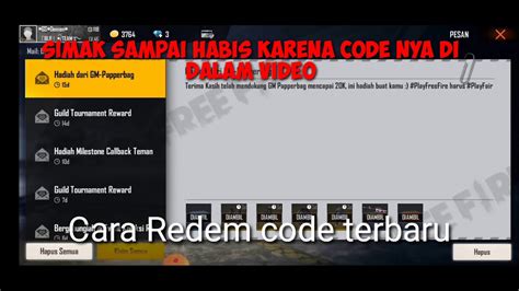 These items will not look the same as the original items; Cara Redeem Code Free Fire Terbaru 2020!! - YouTube