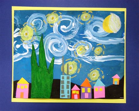Starry Night Inspiration3 Day Project Elementary Art Starry Night
