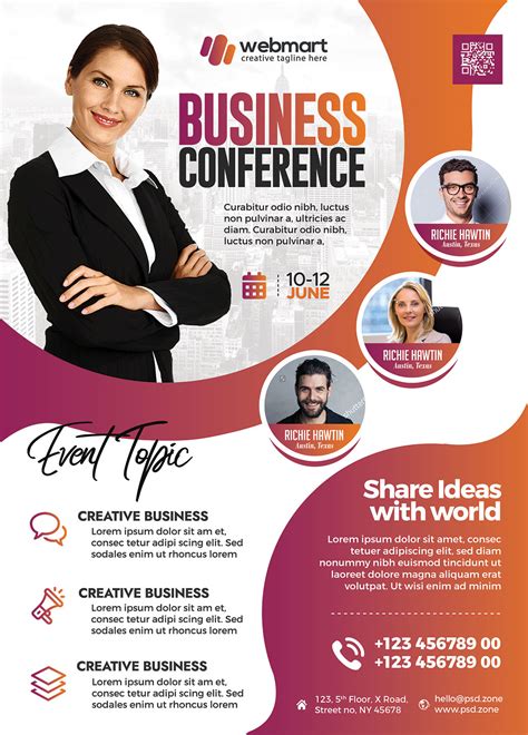 Business Conference Designer Flyer Psd Template Preview Psd Zone