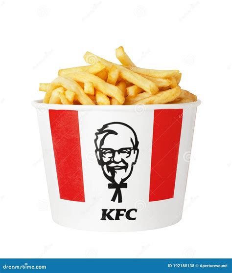 A Lots Of KFC Chicken Hot Wings Or Strips In Bucket Of KFC Kentucky