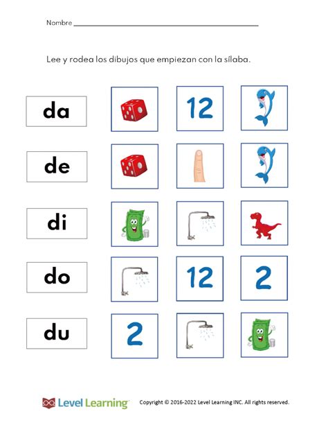 Spanish Phonics Open Syllables 2 Level Learning