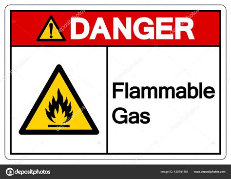 Danger Flammable Gas Symbol Vector Illustration Isolate White