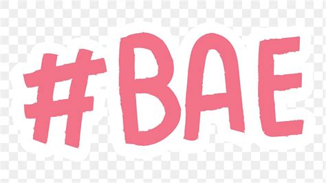 Pink Bae Hashtag Word Sticker Premium Png Sticker Rawpixel