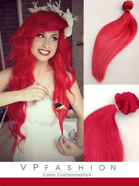 Hot Solid Red Mermaid Colorful India Remy Clip In Hair Extension C039 [c039]