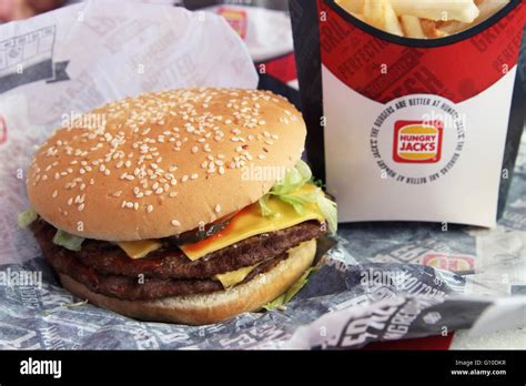 Hungry Jack's (Burger King) fast food beef burger Stock Photo - Alamy