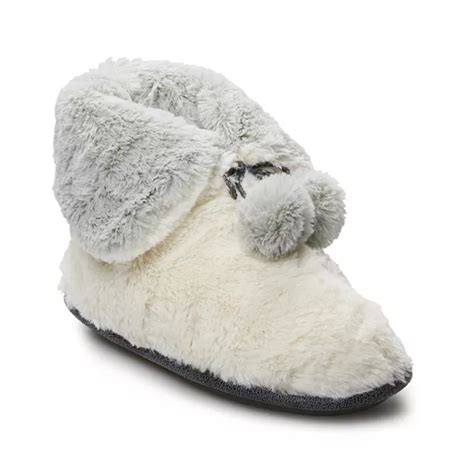 Womens Cuddl Duds Teddy Snuggle Up Bootie Slippers