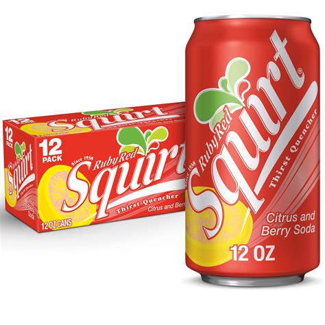 Squirt Low Sodium Ruby Red Citrus And Berry Soda Pop 12 Fl Oz 12 Pack