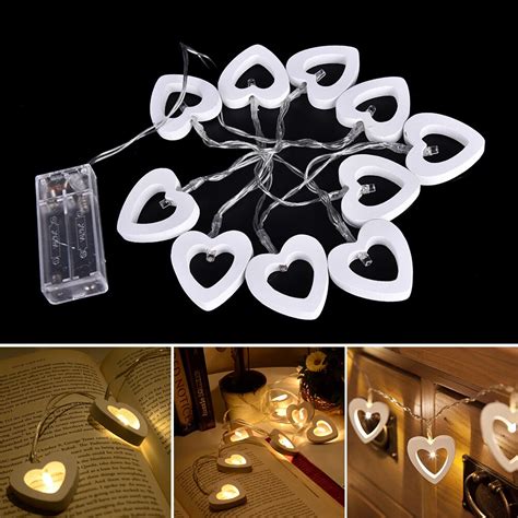 Wooden Heart Shaped Leds Indoor Outdoor Lights Warm White